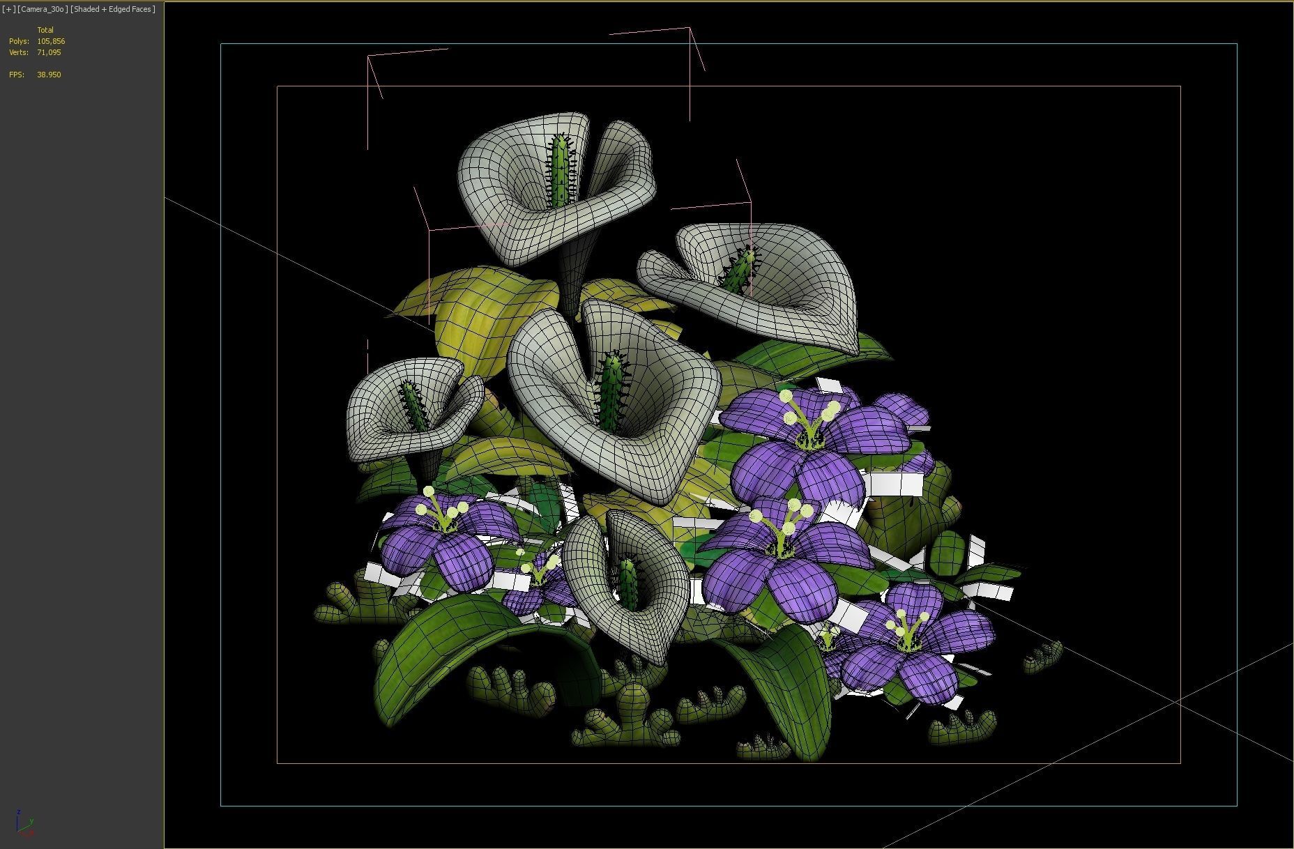 flower plant  3D model_1