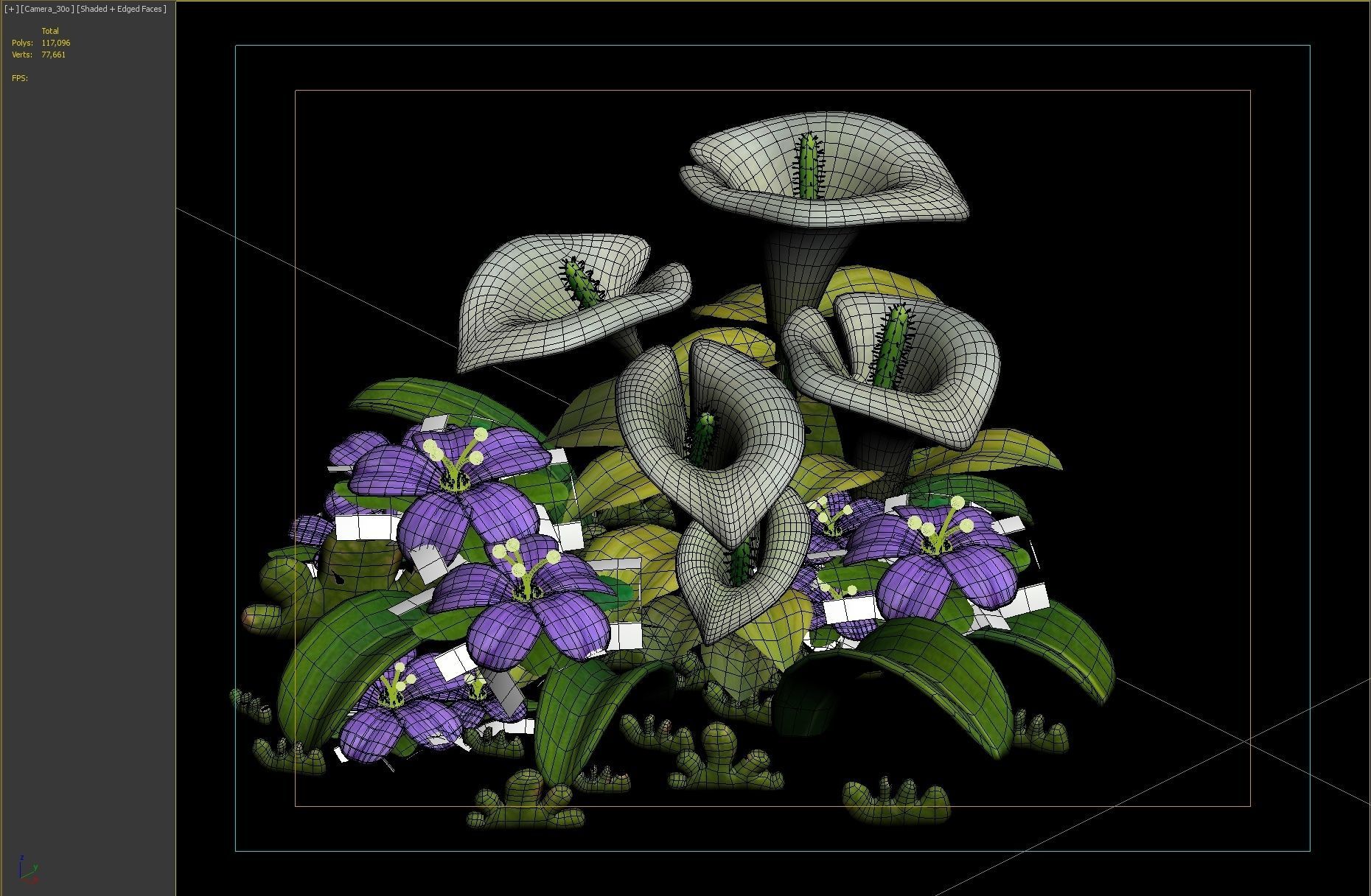 flower plant  3D model_3