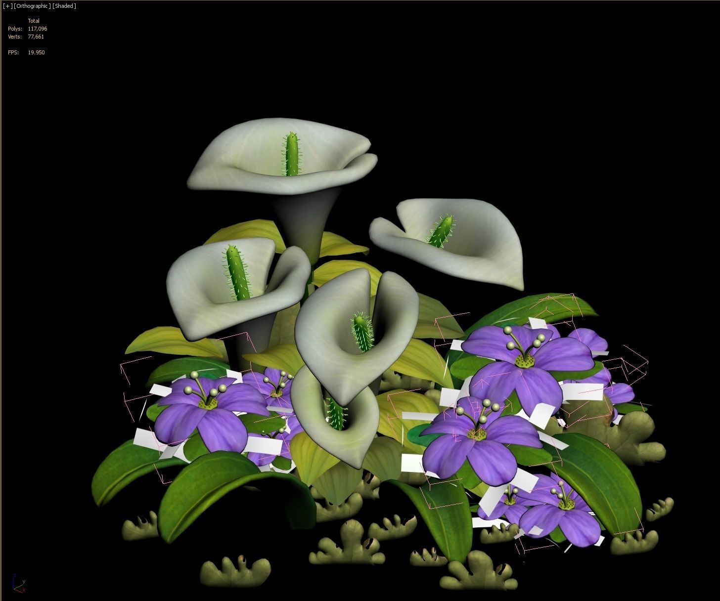 flower plant  3D model_2