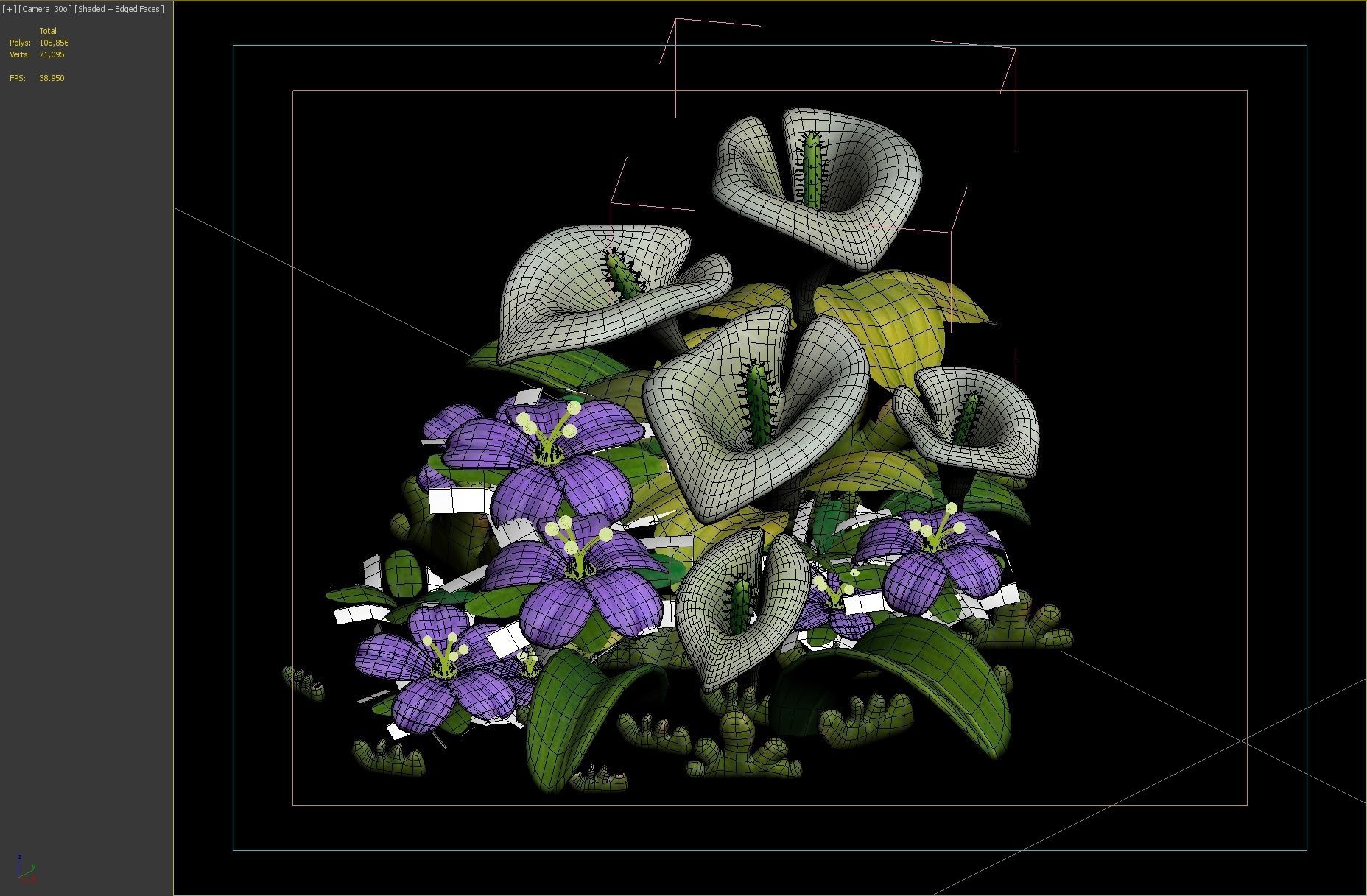 flower plant  3D model_4