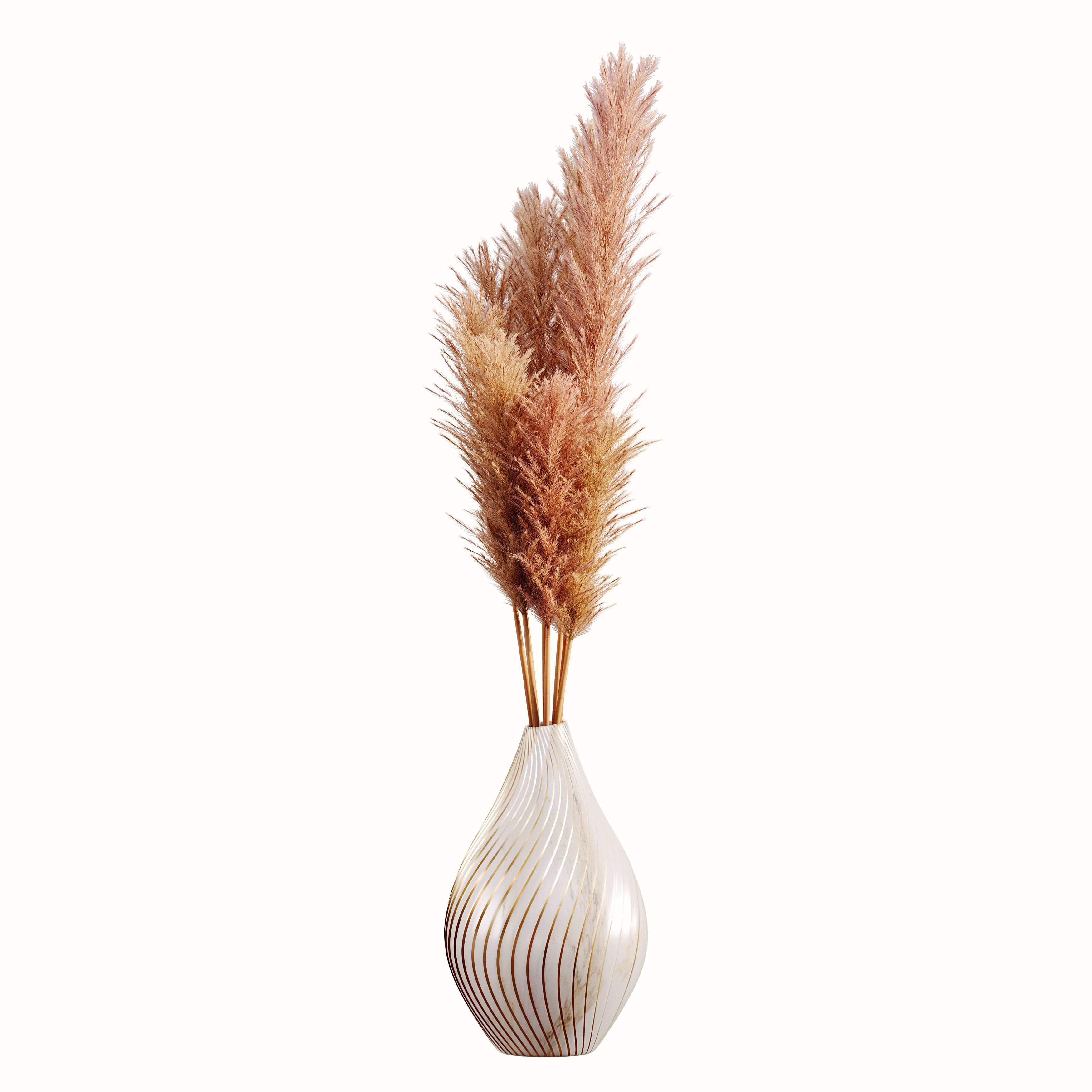 Pampas bouquet flower 3D model_1