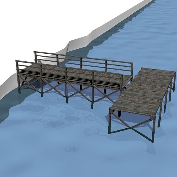 Dock 06 Low-poly 3D model_1