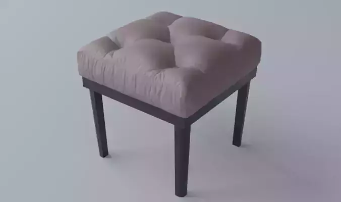 Tufted Ottoman Stool Low poly PBR