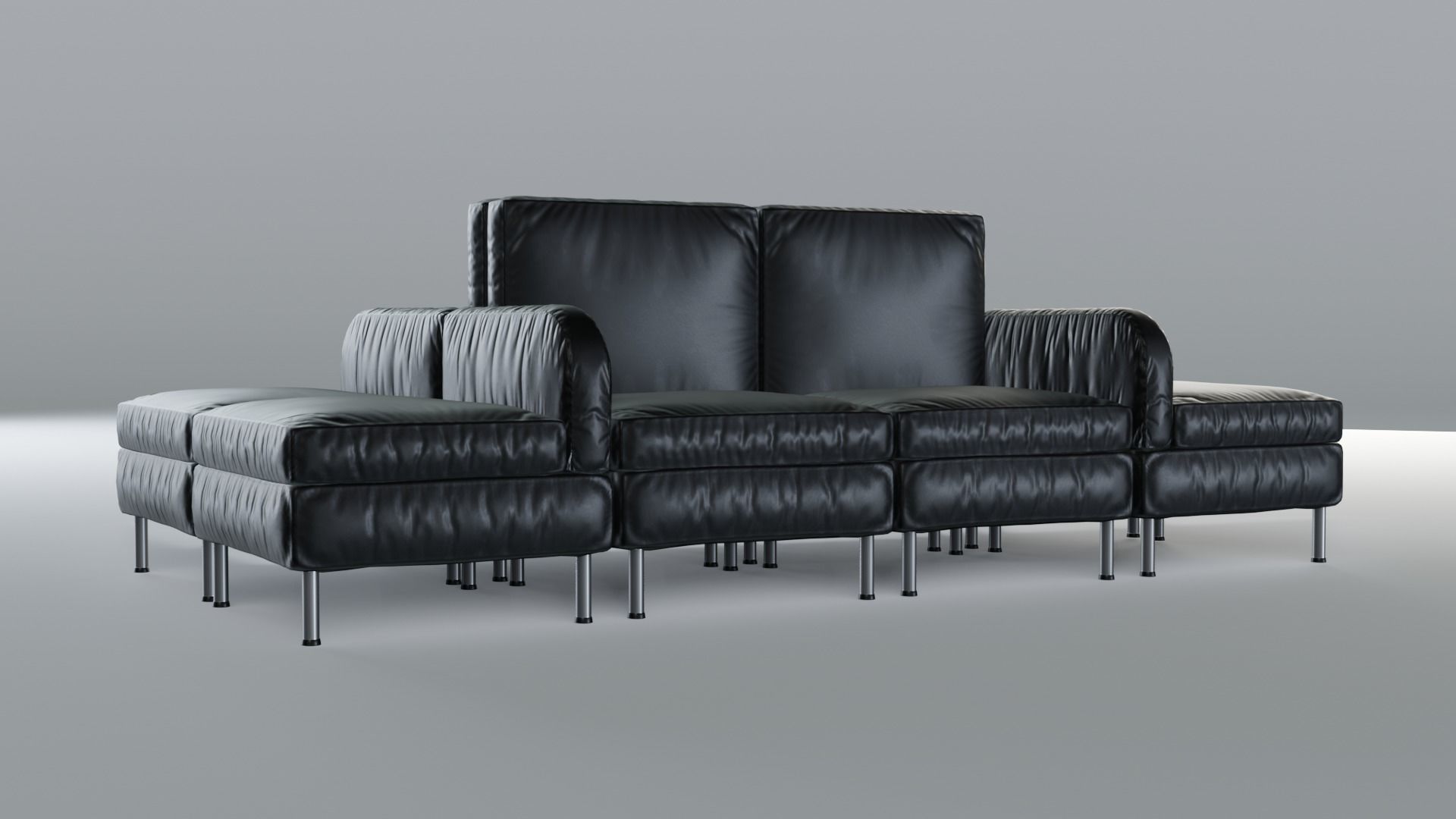 Modular Office Seating Pack Low poly PBR Low-poly 3D model_11