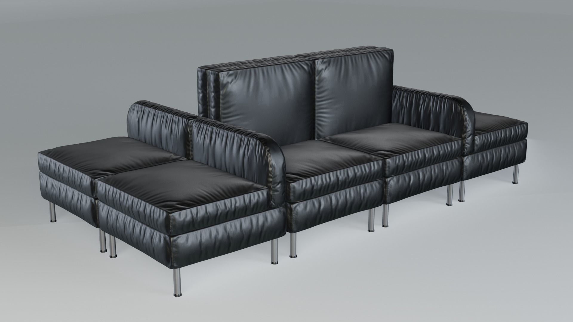 Modular Office Seating Pack Low poly PBR Low-poly 3D model_8