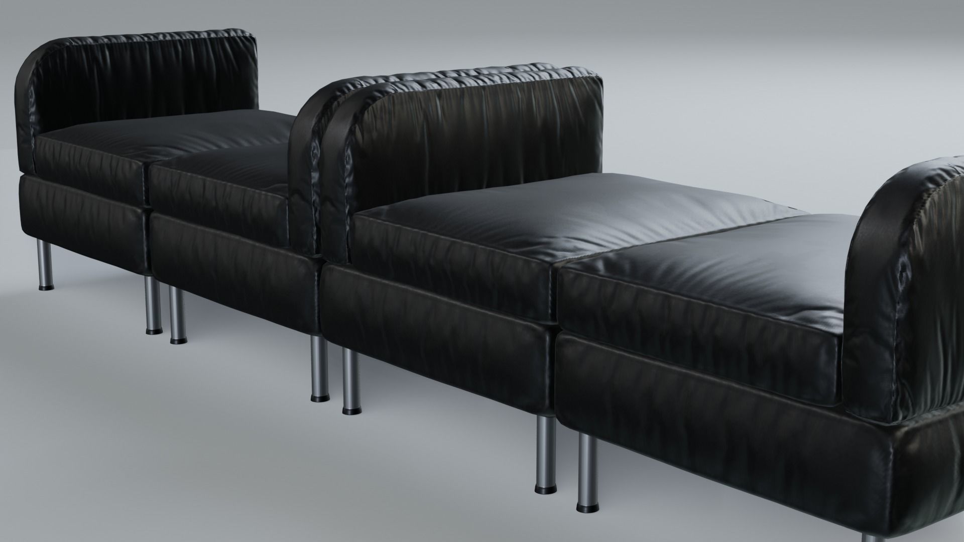 Modular Office Seating Pack Low poly PBR Low-poly 3D model_5