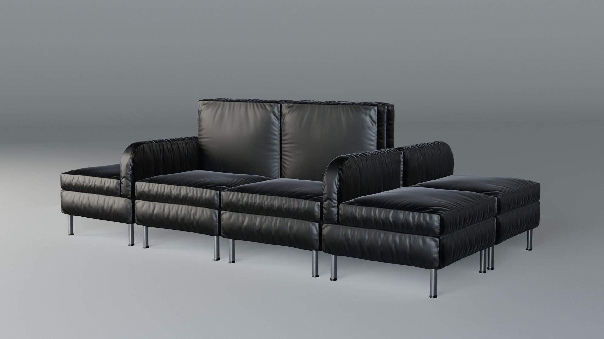 Modular Office Seating Pack Low poly PBR Low-poly 3D model_10