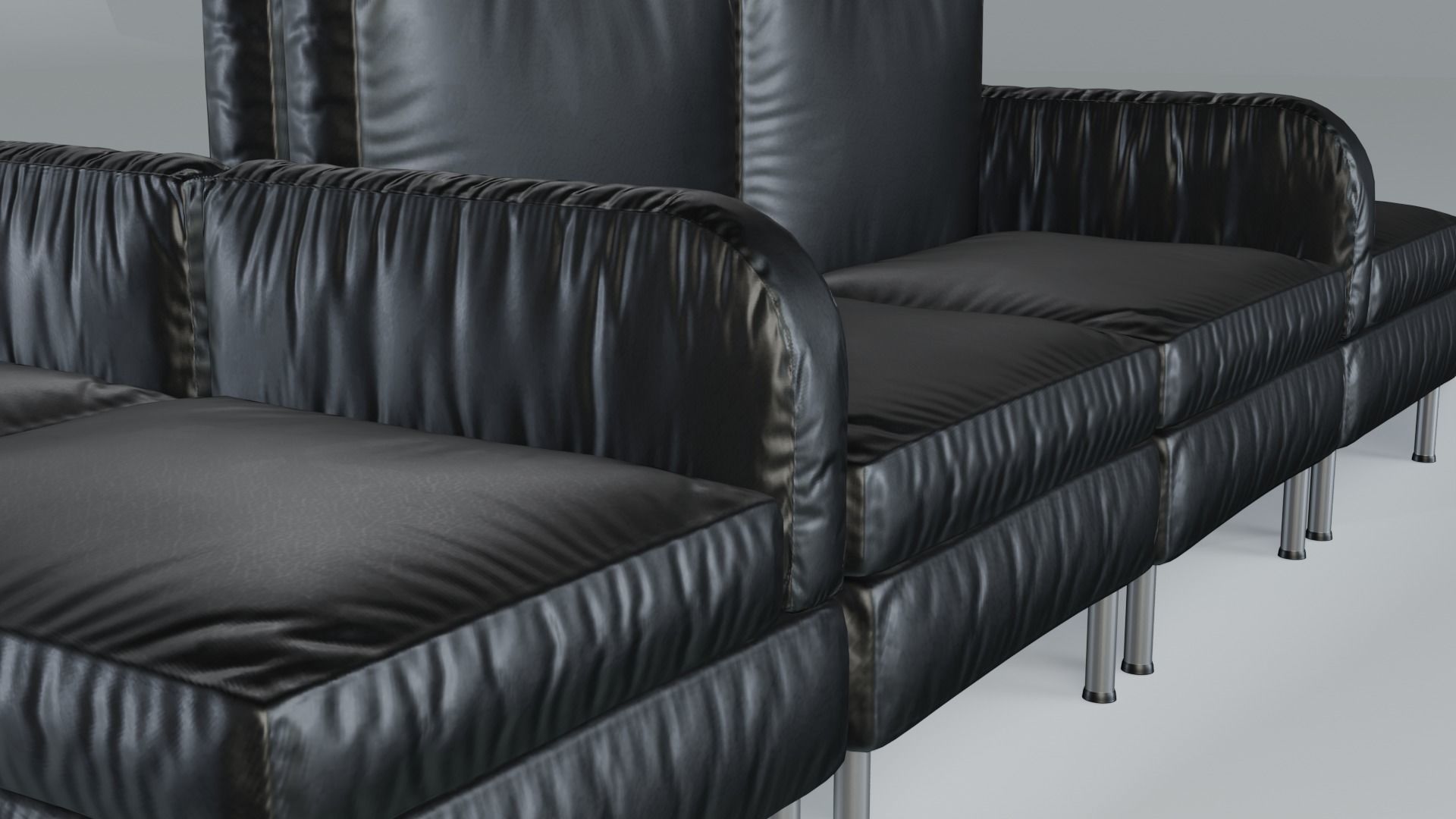 Modular Office Seating Pack Low poly PBR Low-poly 3D model_7