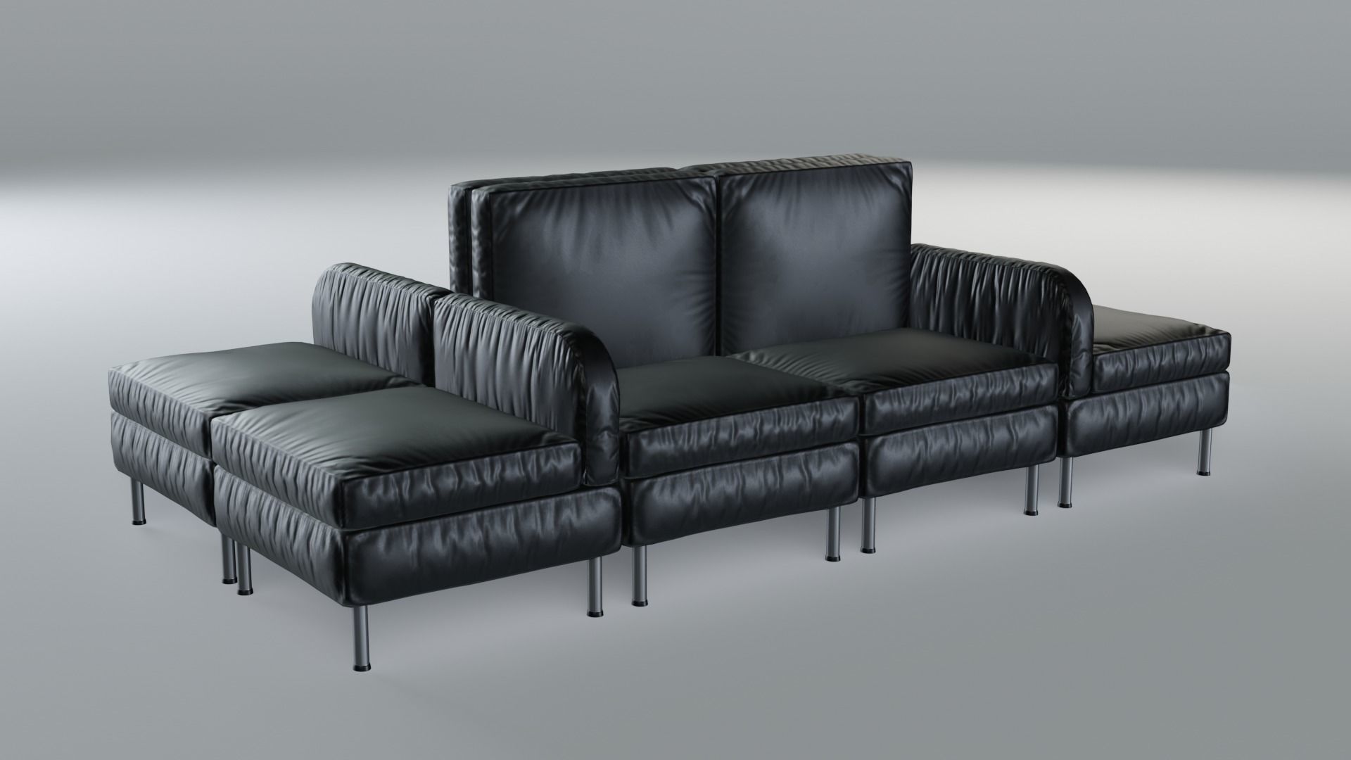 Modular Office Seating Pack Low poly PBR Low-poly 3D model_12