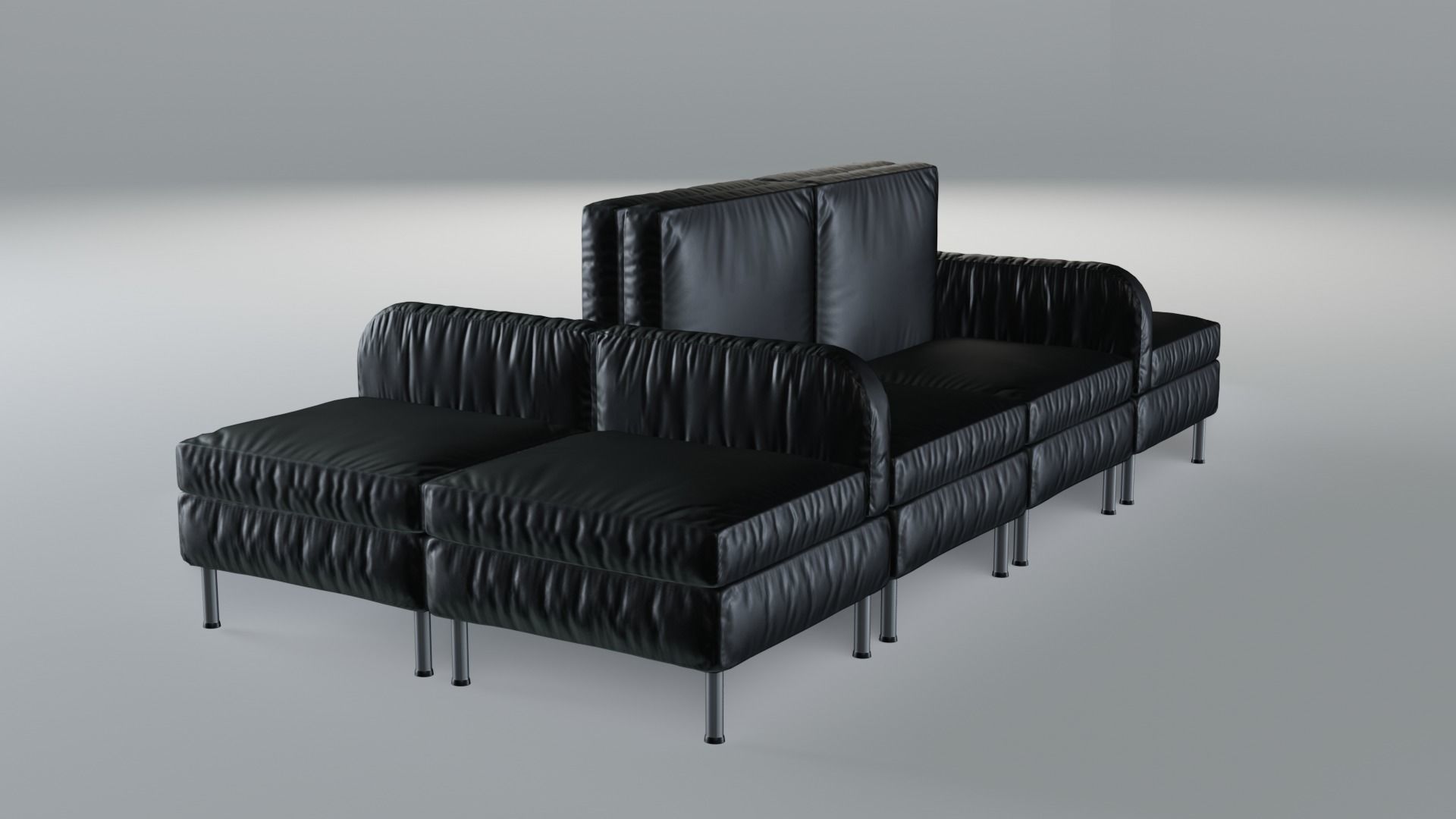 Modular Office Seating Pack Low poly PBR Low-poly 3D model_13