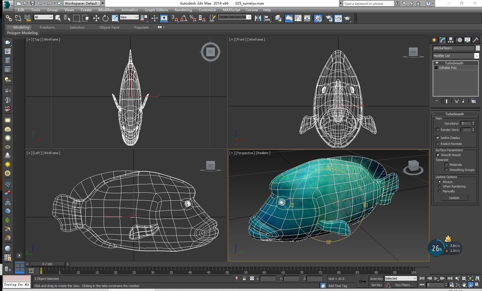 Humphead Wrasse Fish Low-poly 3D model_10