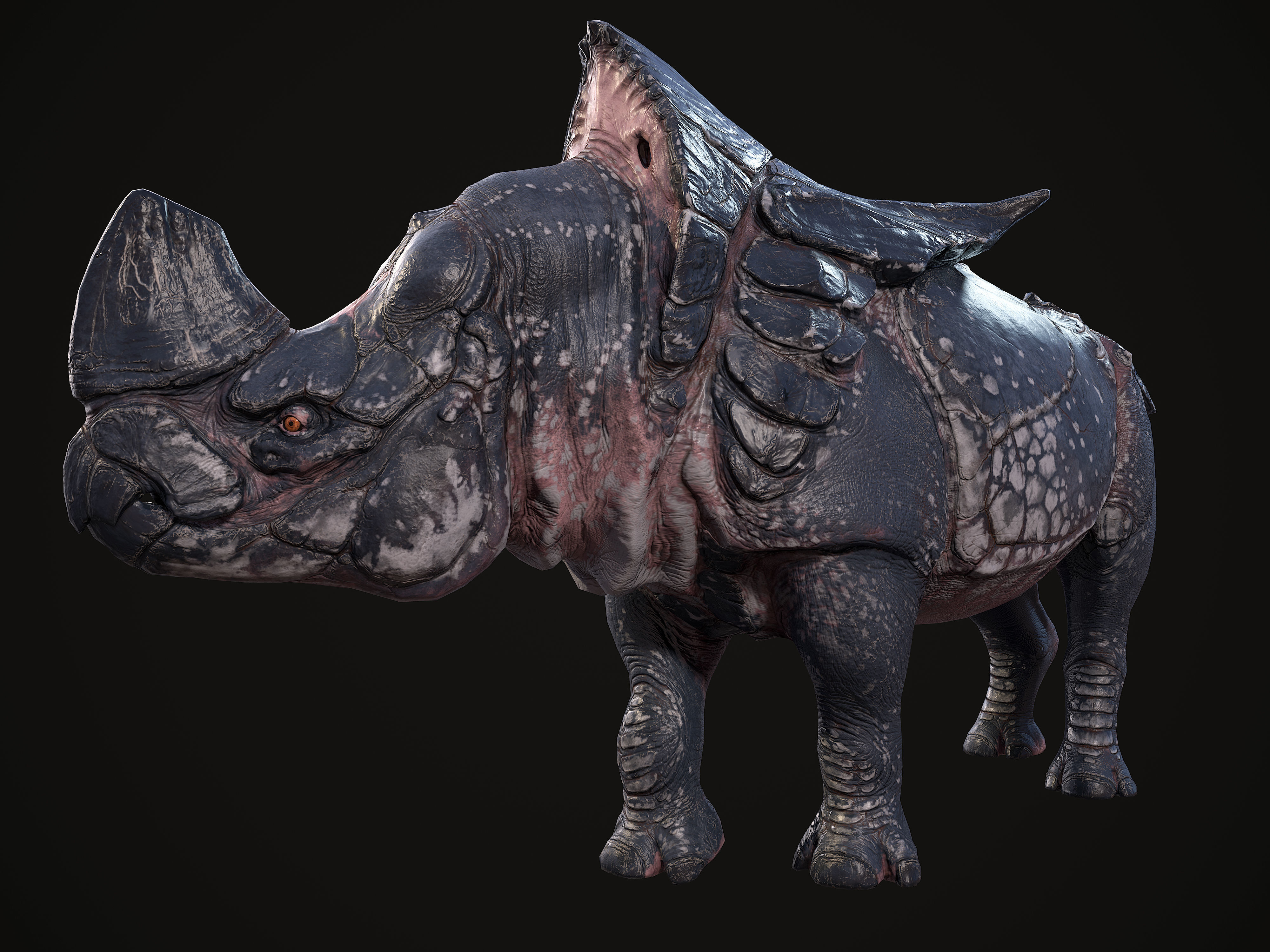 Alien Rhinoceros Low-poly 3D model_14