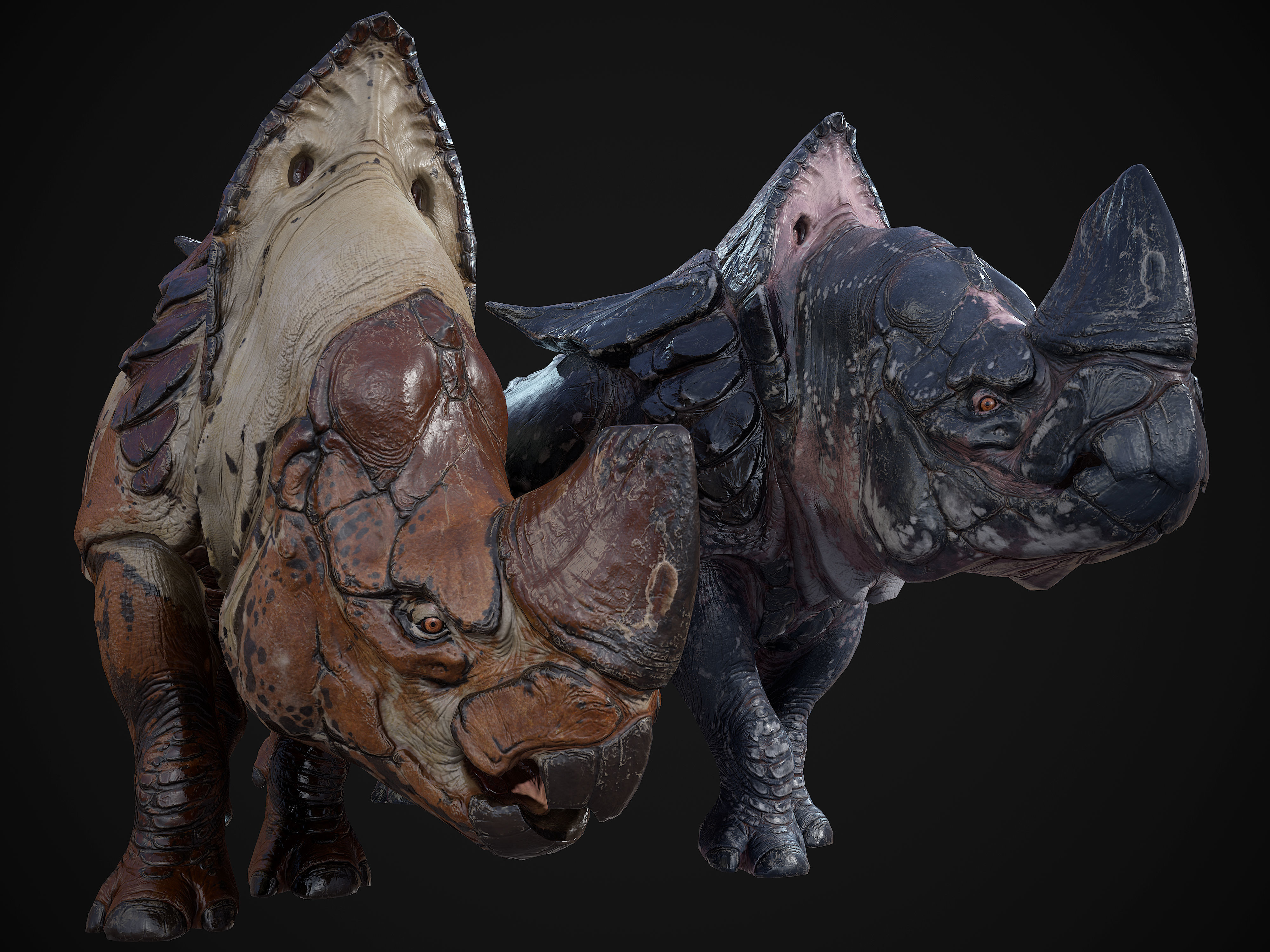 Alien Rhinoceros Low-poly 3D model_9