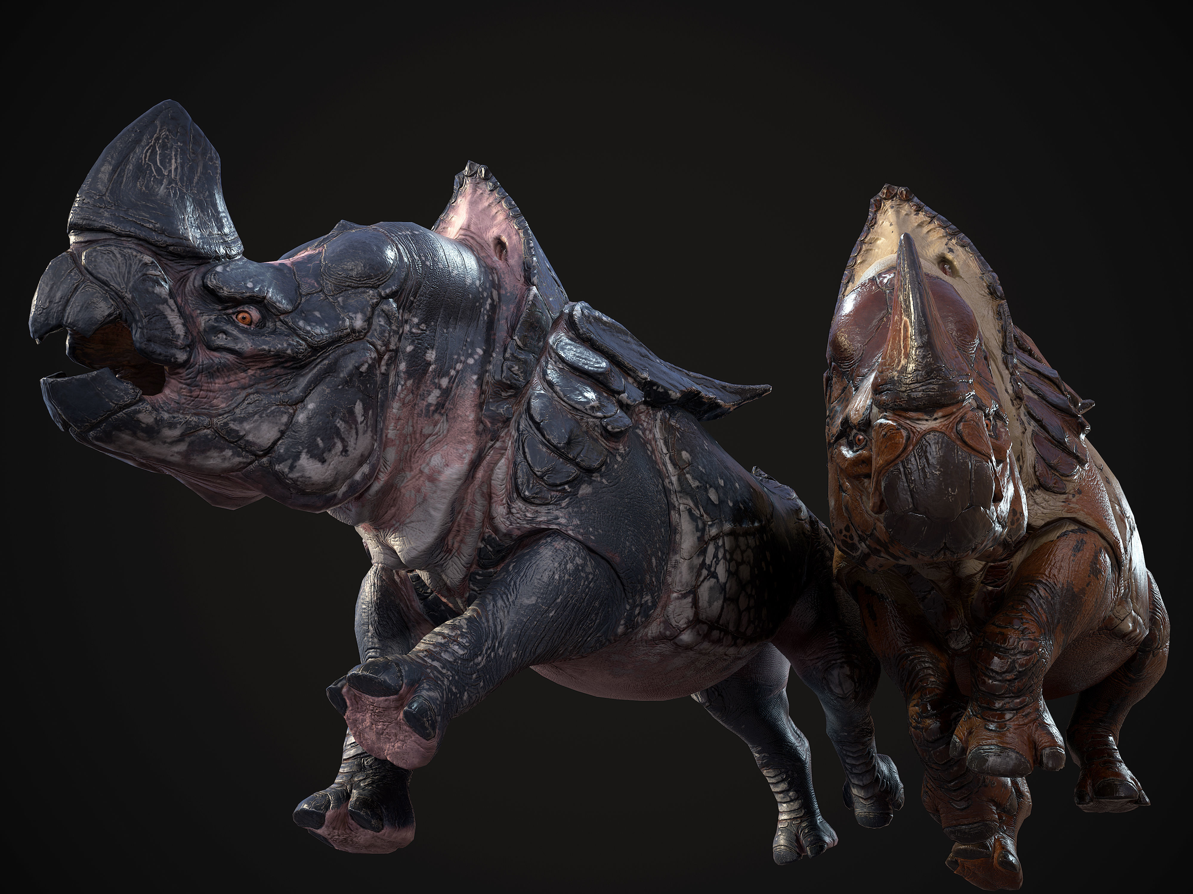 Alien Rhinoceros Low-poly 3D model_6