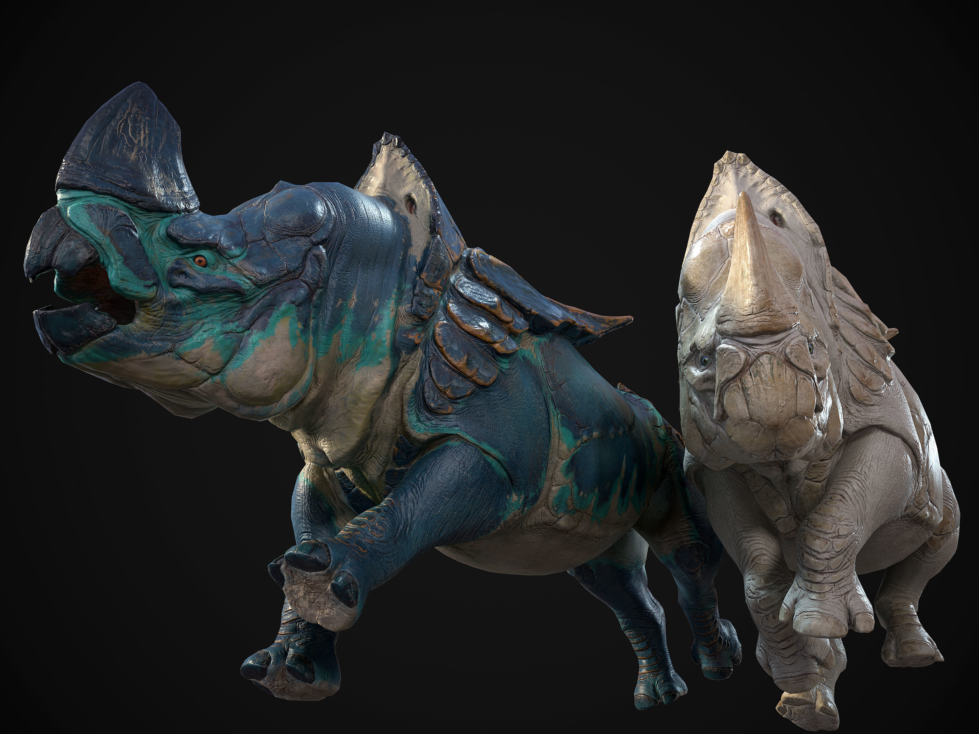 Alien Rhinoceros Low-poly 3D model_7