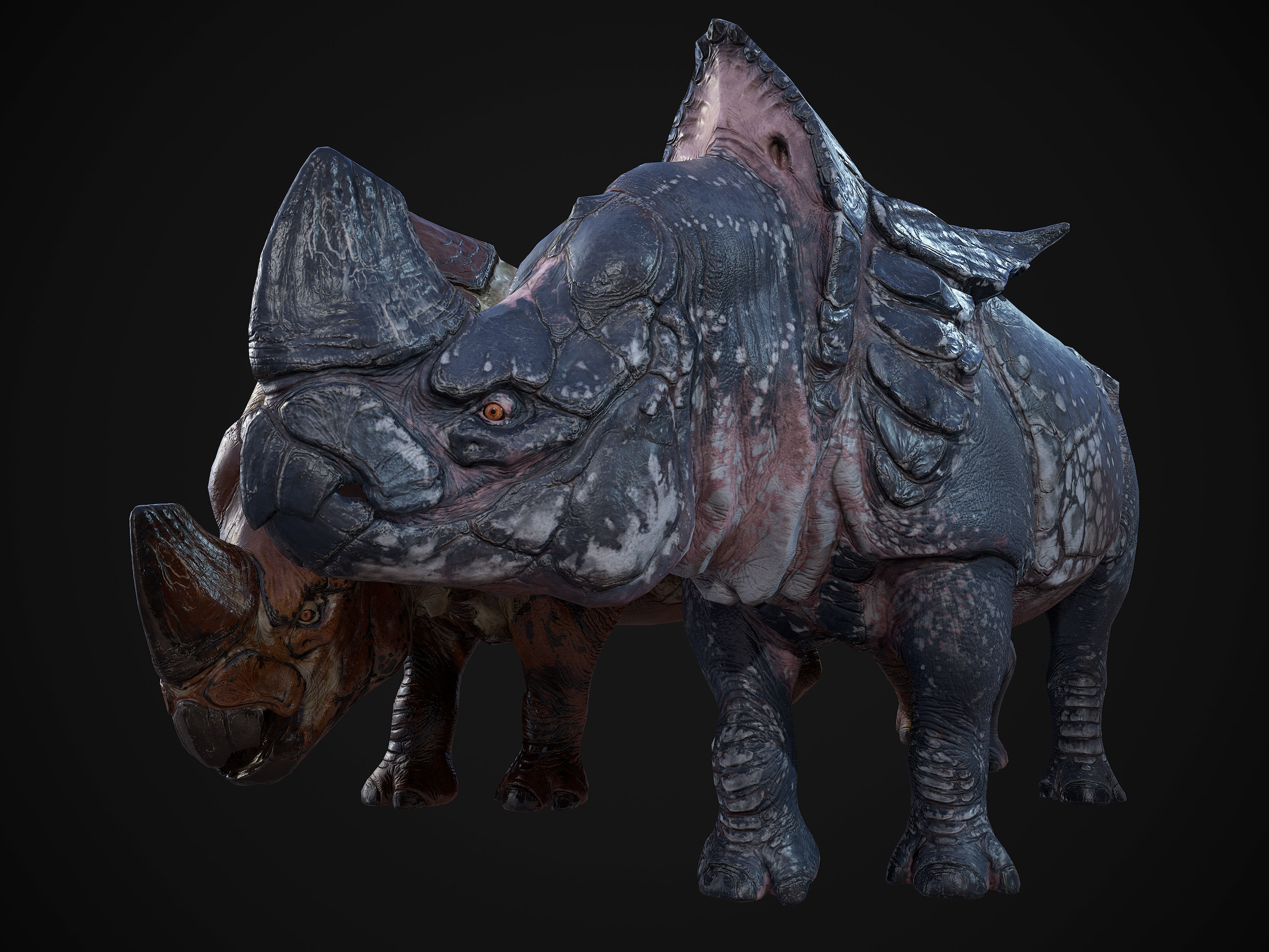 Alien Rhinoceros Low-poly 3D model_8