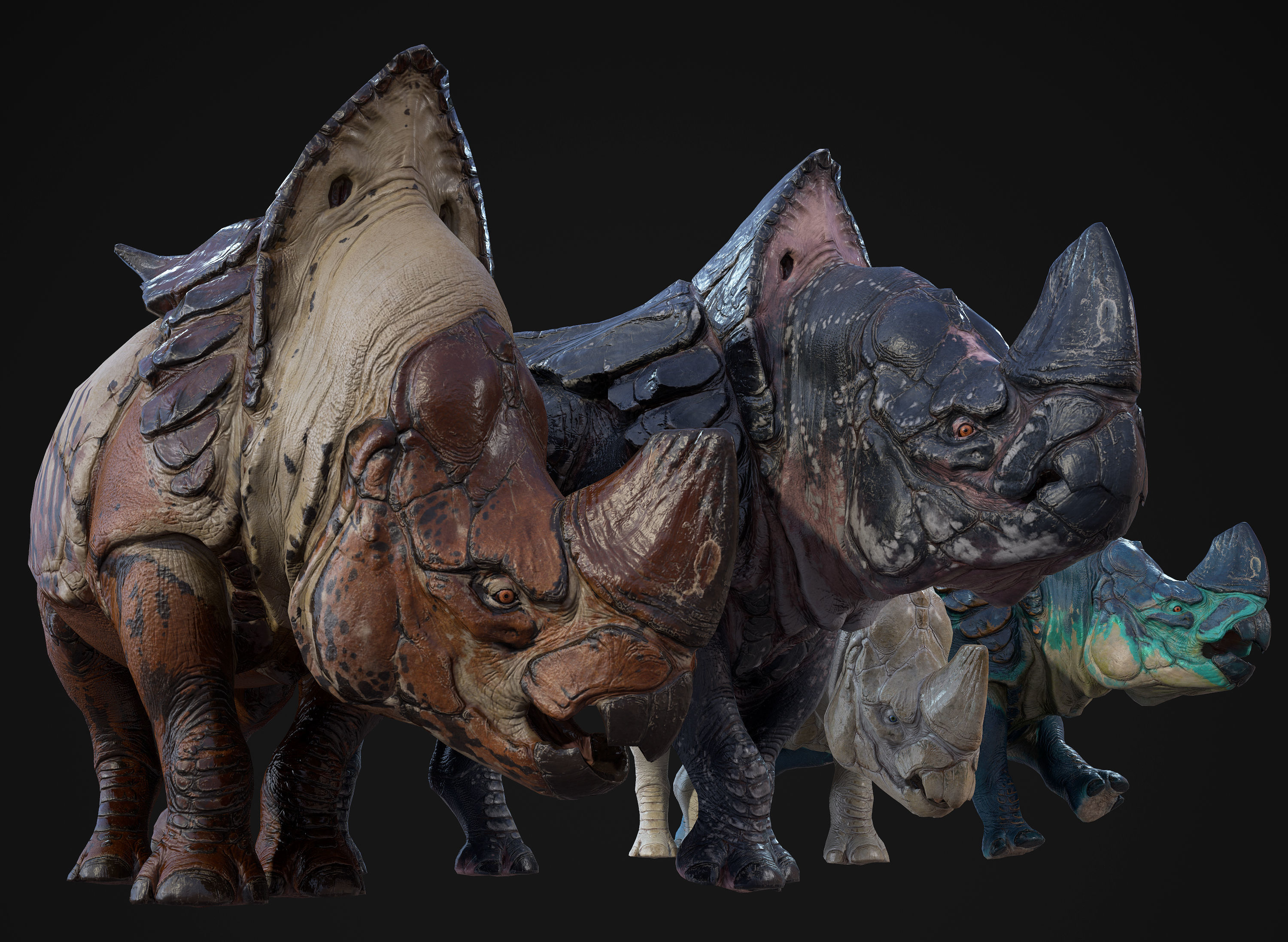 Alien Rhinoceros Low-poly 3D model_2