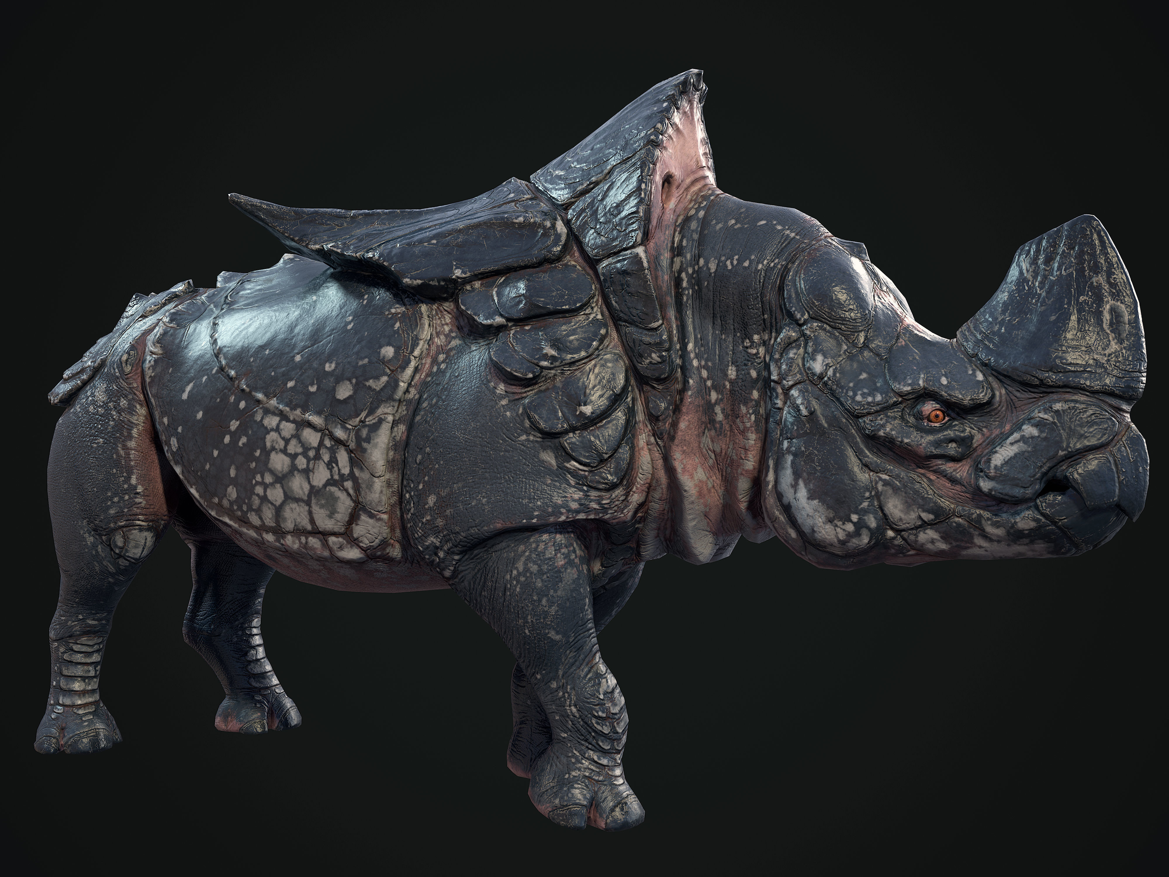 Alien Rhinoceros Low-poly 3D model_15