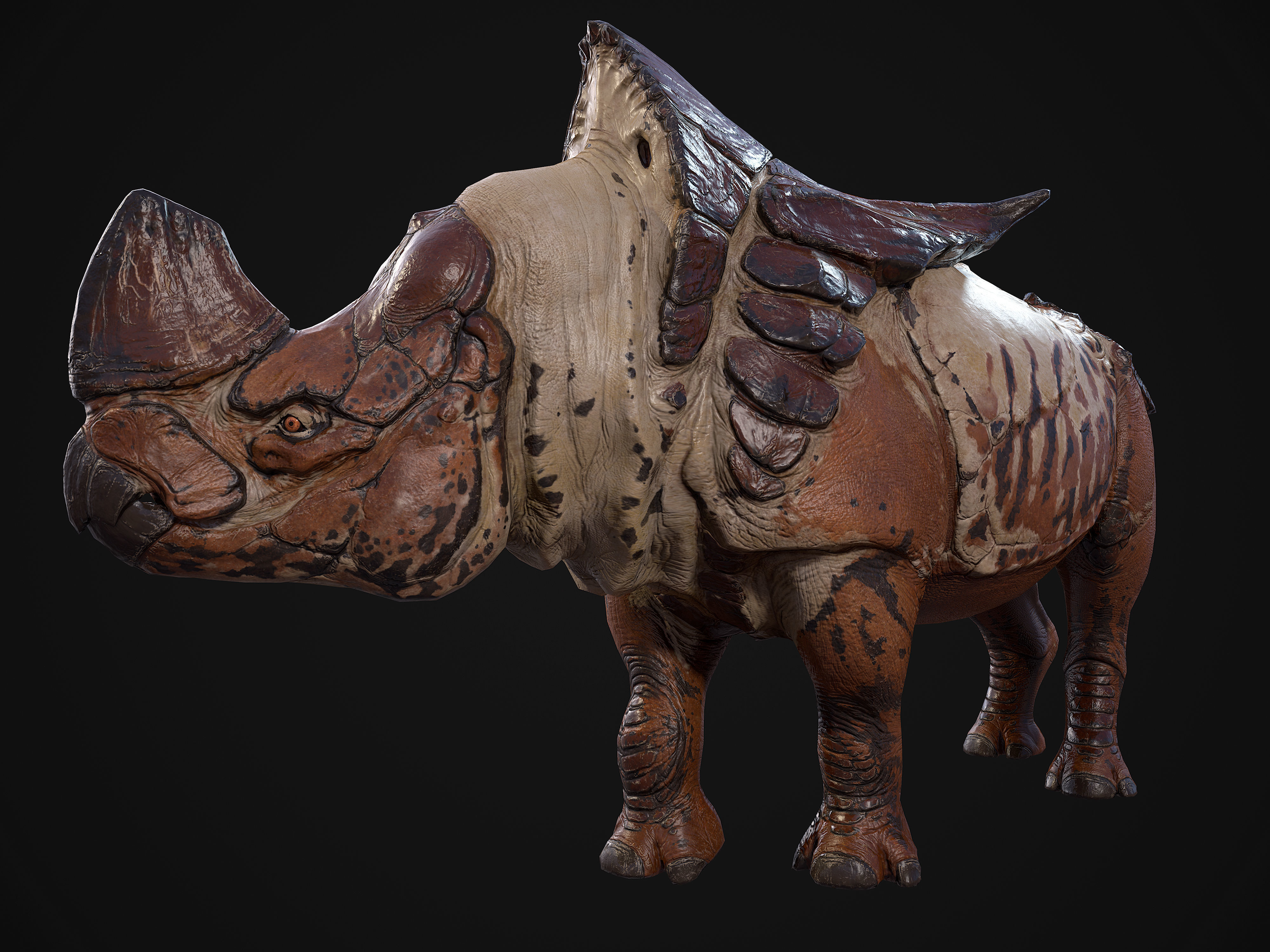 Alien Rhinoceros Low-poly 3D model_16