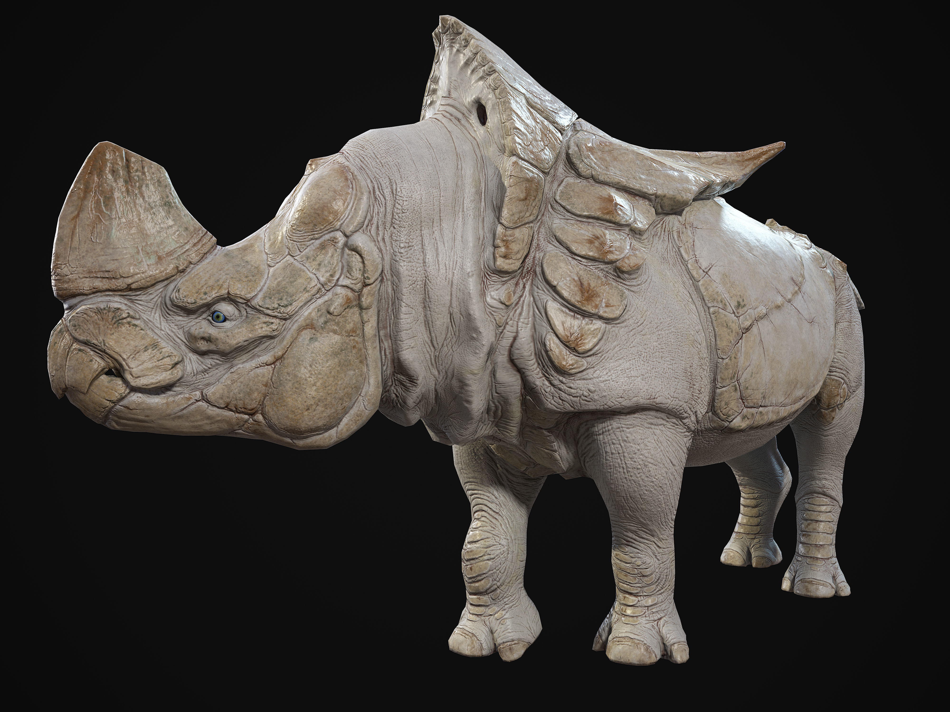 Alien Rhinoceros Low-poly 3D model_12