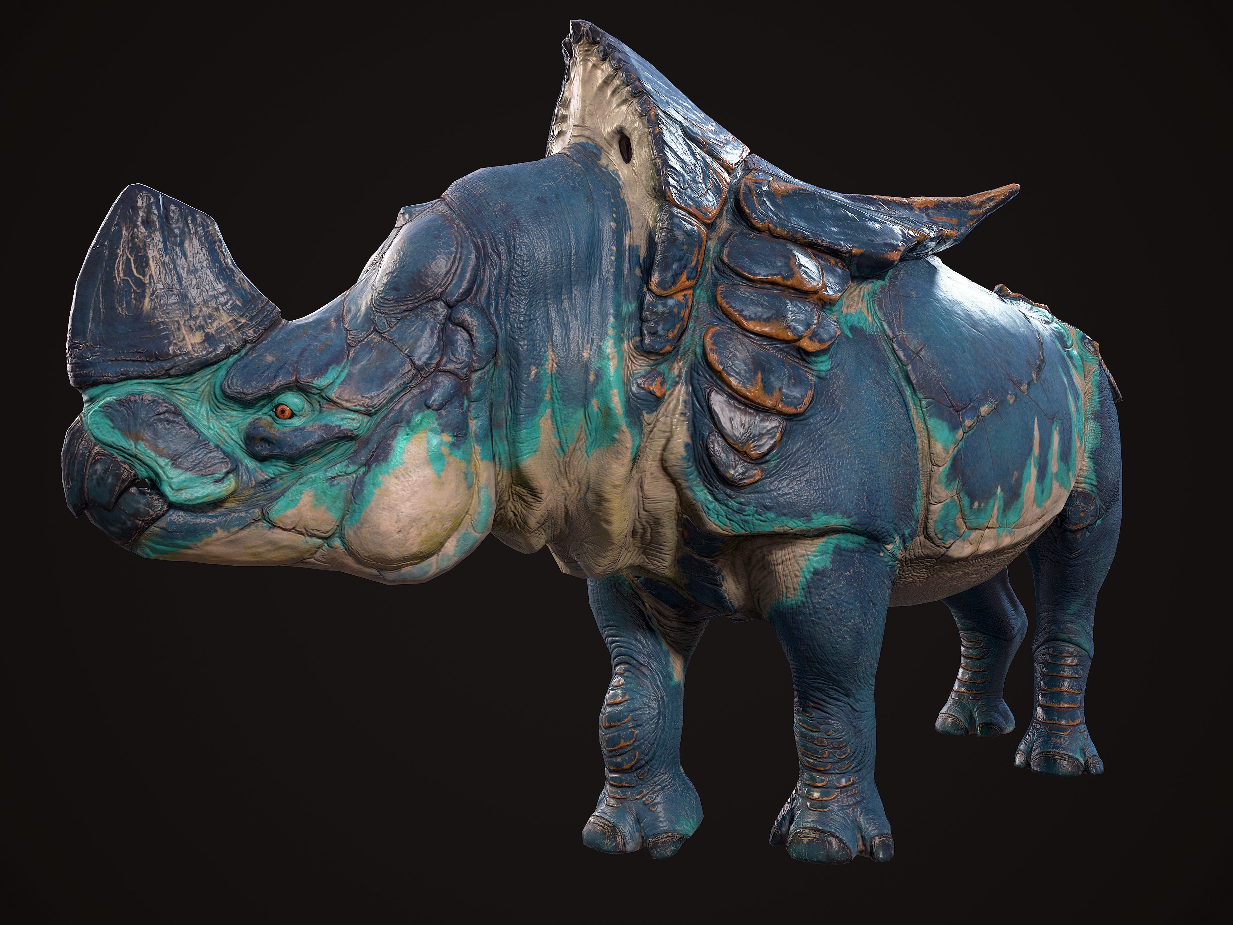 Alien Rhinoceros Low-poly 3D model_10