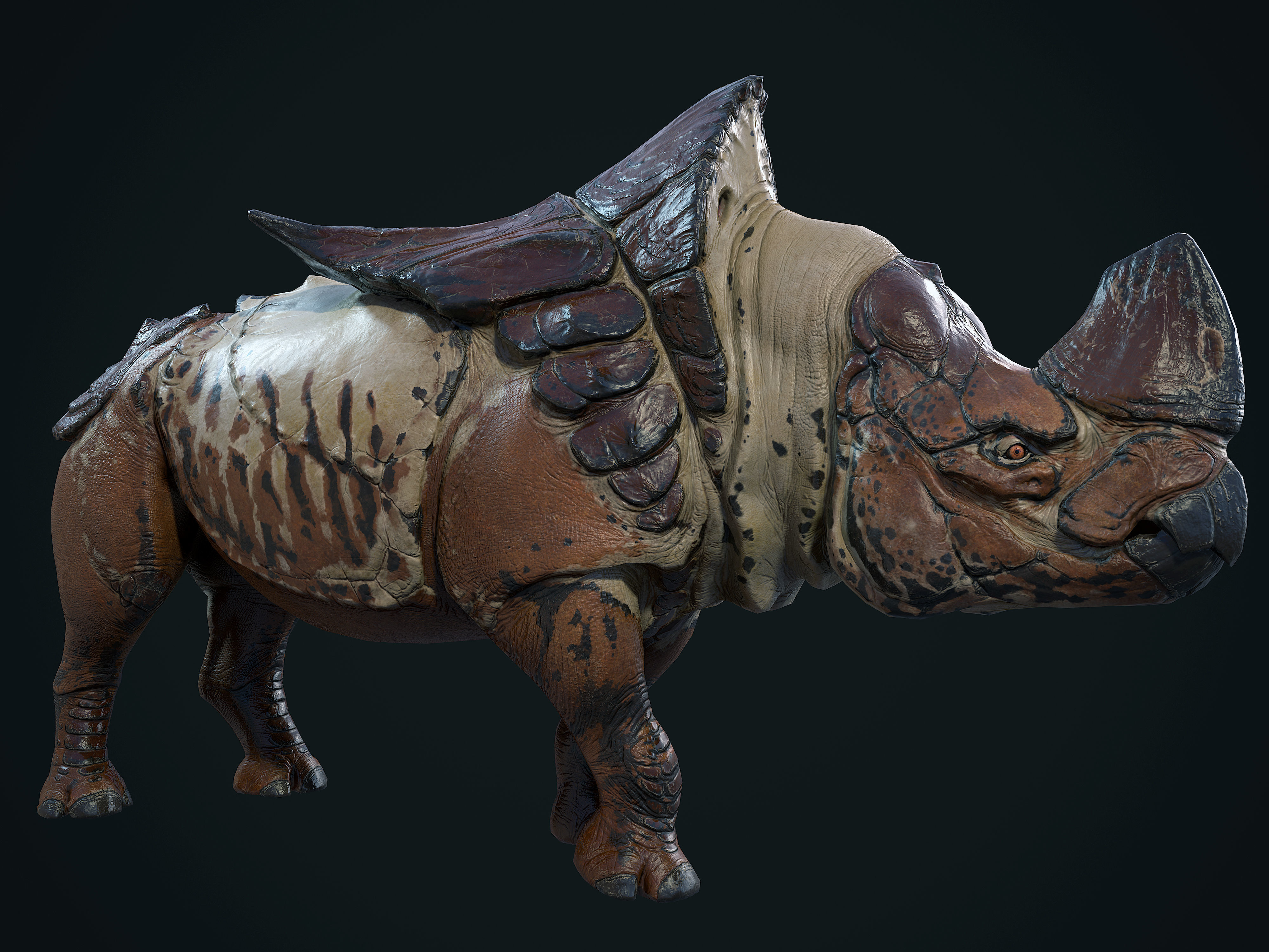Alien Rhinoceros Low-poly 3D model_17
