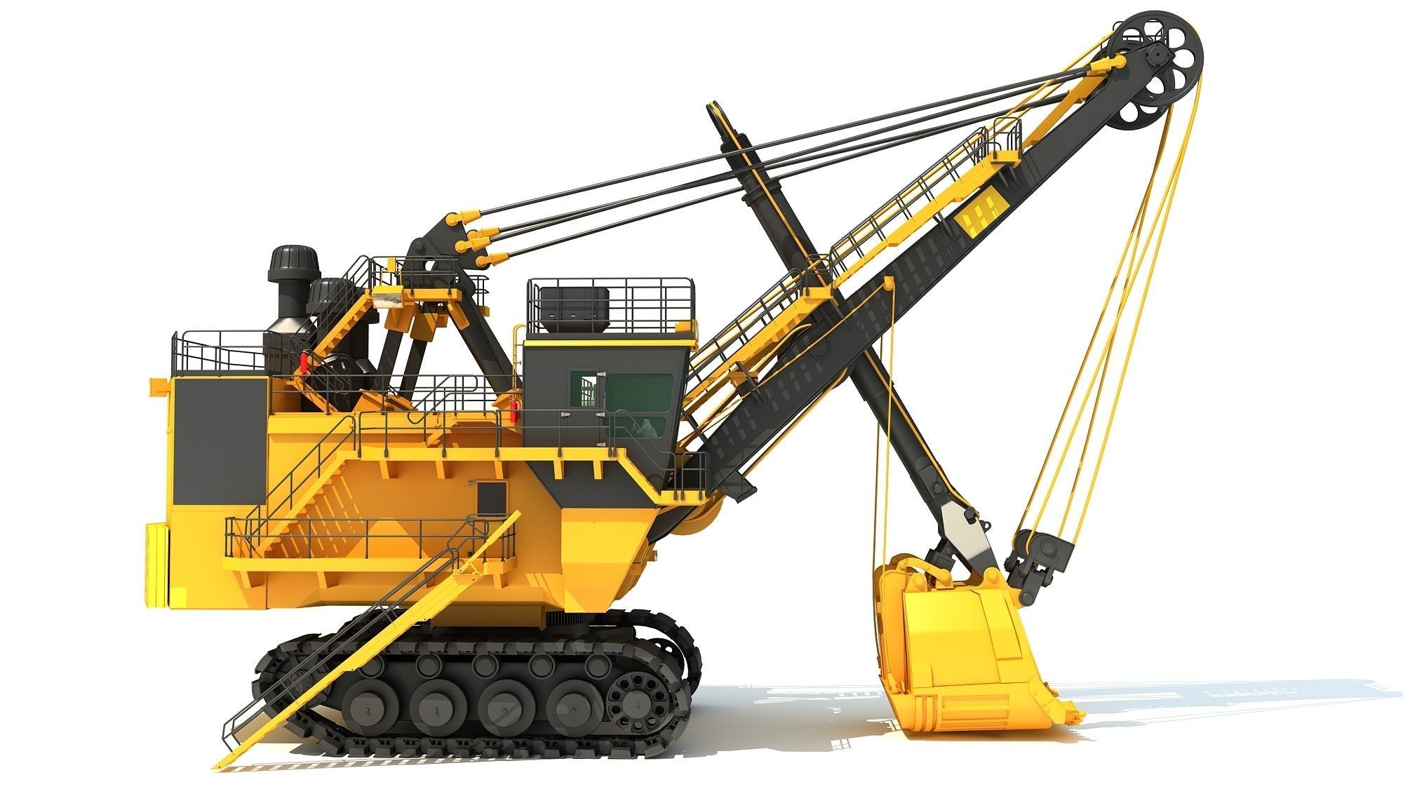 Mining Rope Shovel 3D model_2