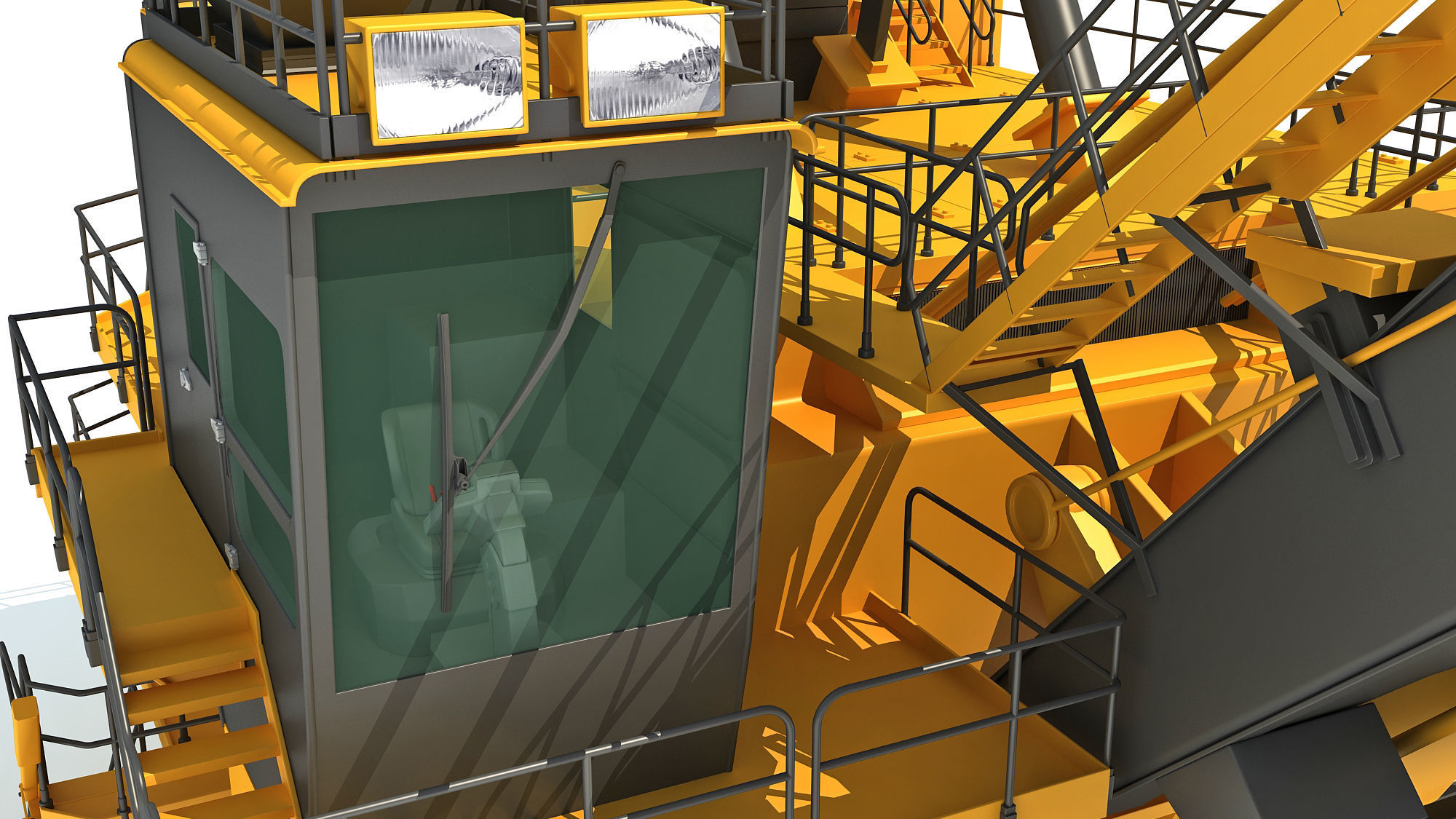Mining Rope Shovel 3D model_13