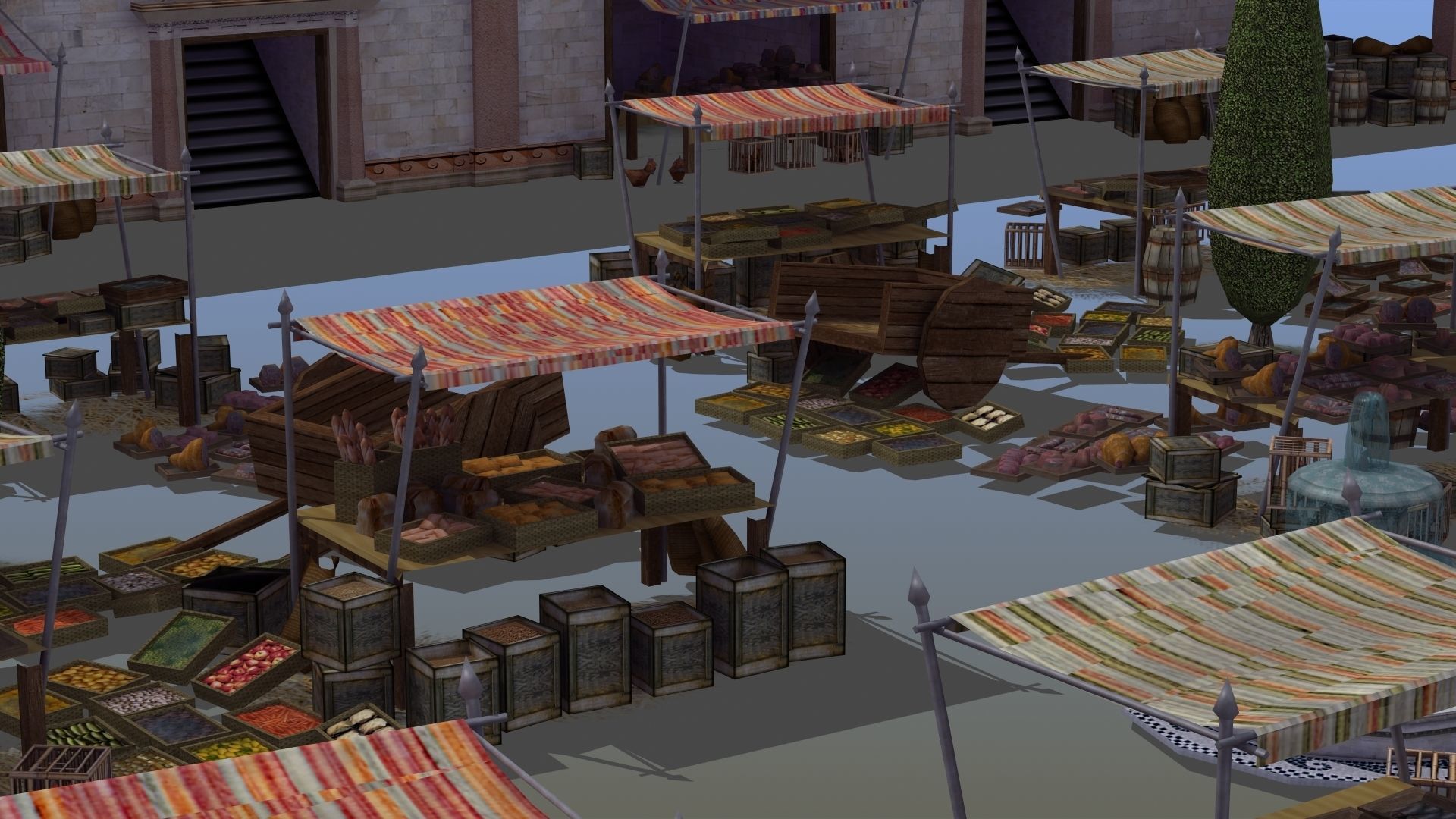 Ancient Marketplace 3D model_4