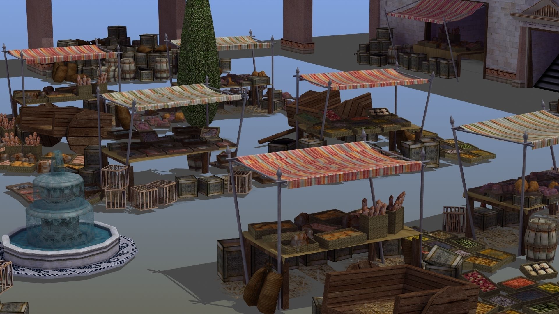 Ancient Marketplace 3D model_12