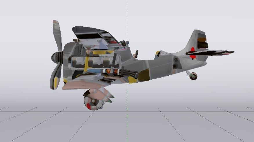 Plane Low-poly 3D model_9