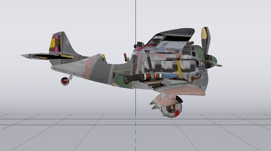 Plane Low-poly 3D model_7