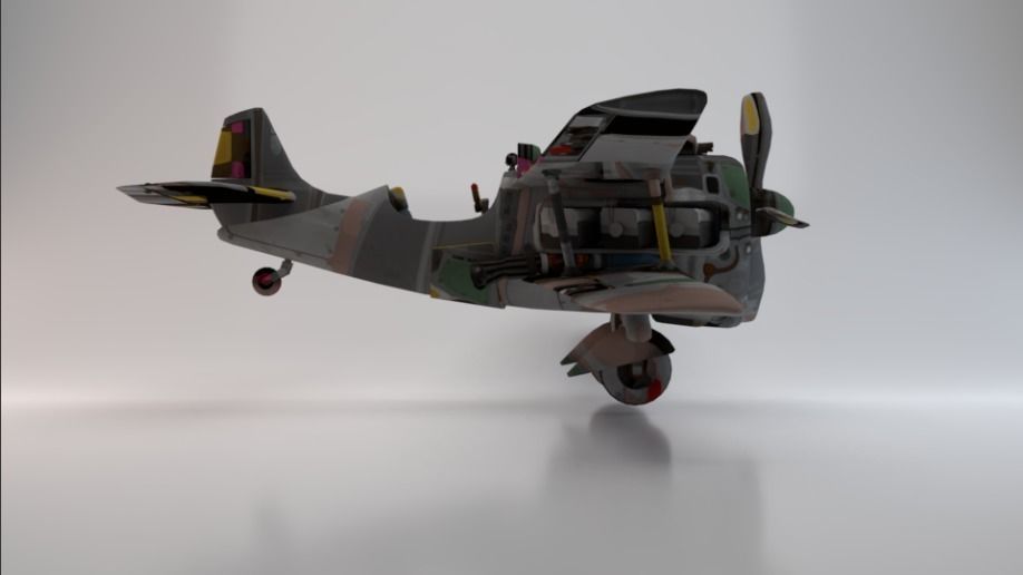 Plane Low-poly 3D model_1