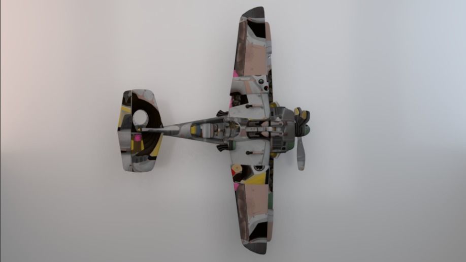 Plane Low-poly 3D model_4