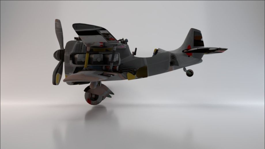 Plane Low-poly 3D model_3
