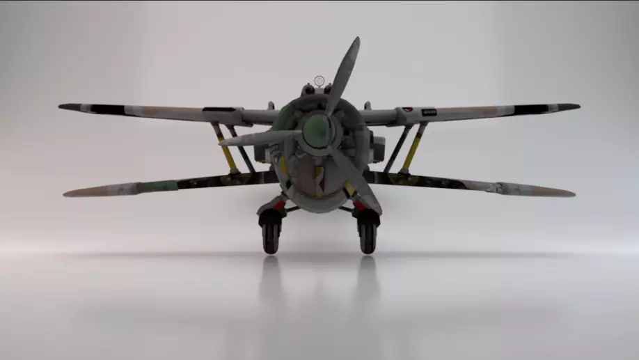 Plane Low-poly 3D model_0