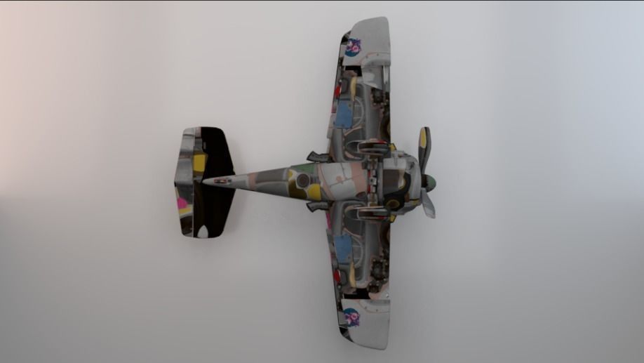 Plane Low-poly 3D model_5