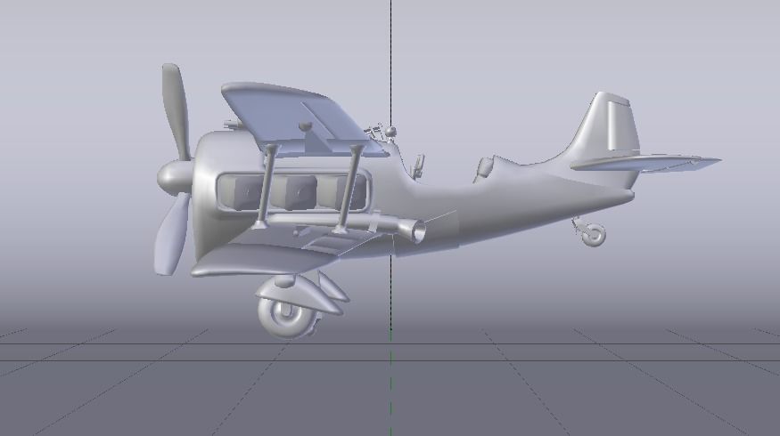 Plane Low-poly 3D model_17