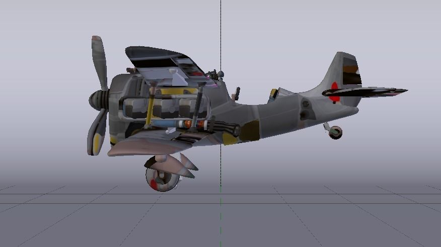 Plane Low-poly 3D model_13