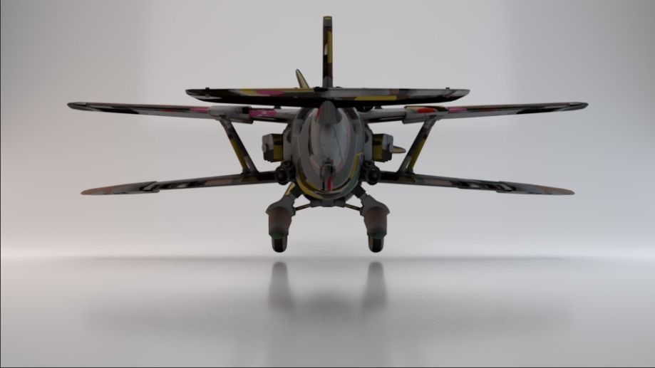 Plane Low-poly 3D model_2