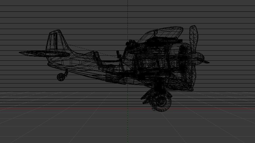 Plane Low-poly 3D model_19
