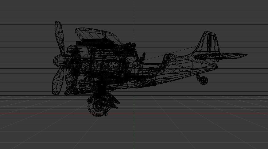 Plane Low-poly 3D model_21