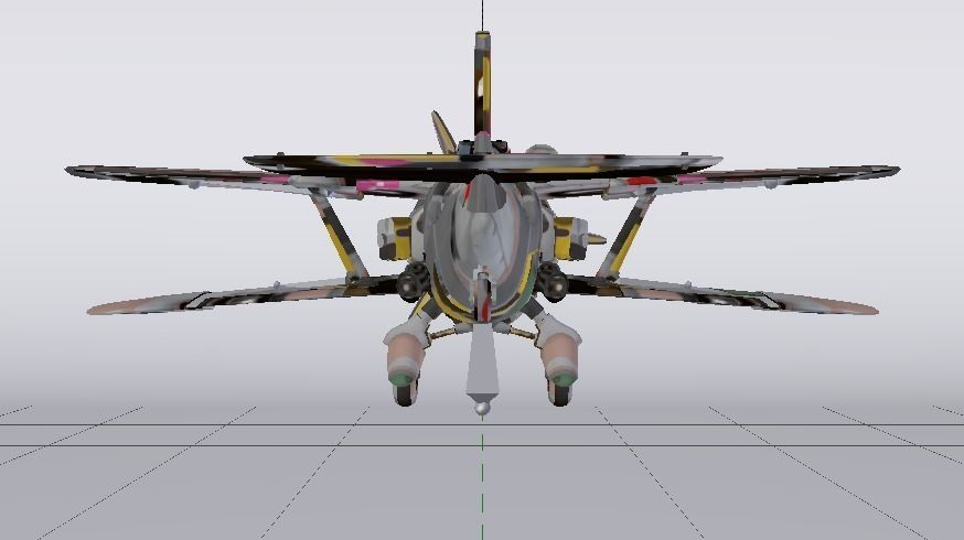 Plane Low-poly 3D model_8