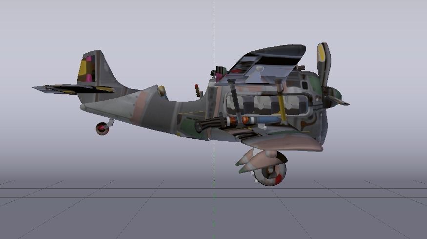 Plane Low-poly 3D model_11