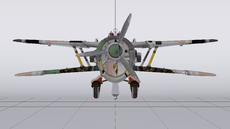 Plane Low-poly 3D model_6