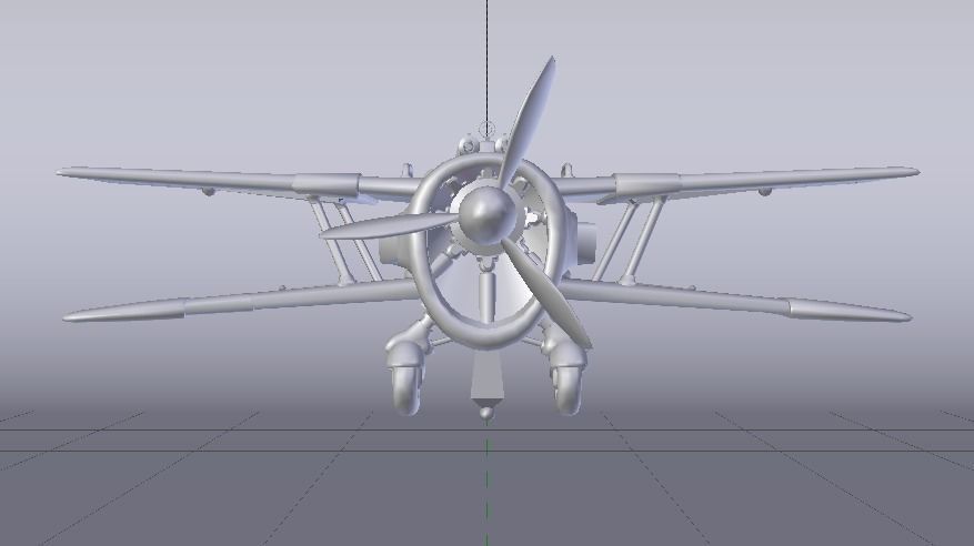 Plane Low-poly 3D model_14