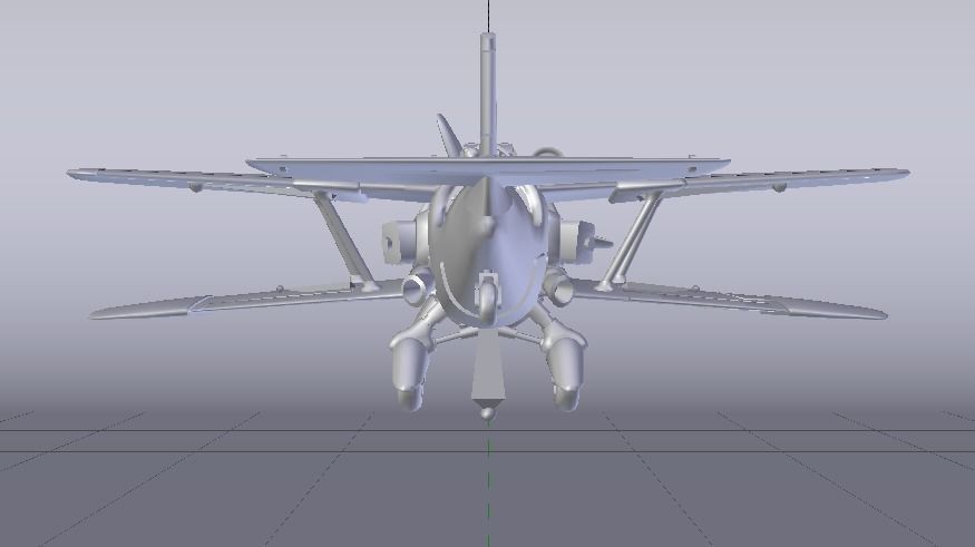 Plane Low-poly 3D model_16