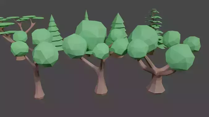 20 Low-poly trees pack 