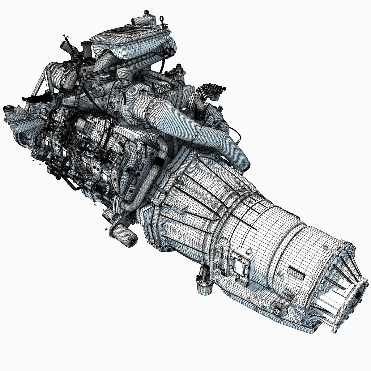 V8 Engine with Automatic Transmission 3D model_13