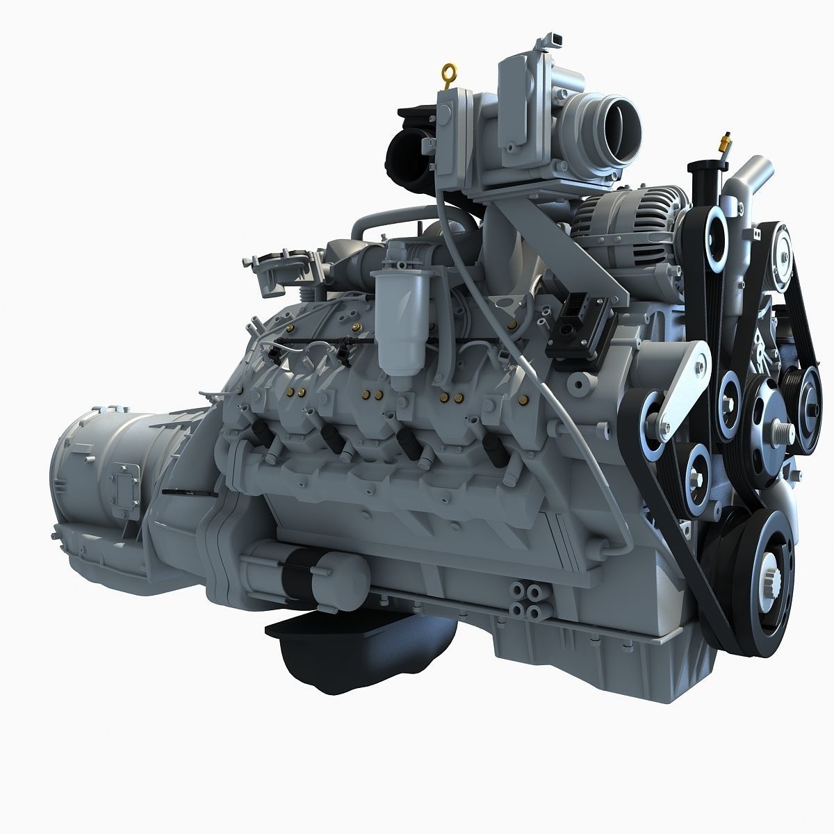 V8 Engine with Automatic Transmission 3D model_6